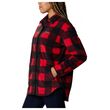 Benton Springs Shirt Jacket Red Lily Check Print Γυναικείο Πουκάμισο Fleece Columbia