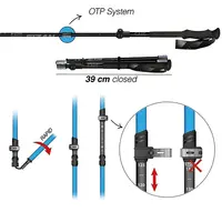 Μπατόν Πεζοπορίας Fizan Αναδιπλούμενα (Ζεύγος) RFP Touring Black