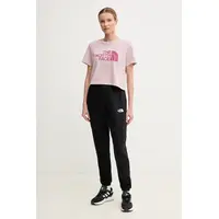 Κοντομάνικο The North Face Γυναικείο Easy Relaxed Cropped Tee Metal Pink/Cyber Berry
