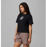 Columbia Rolling Bend™ T-Shirt Black/Gem Focused – Γυναικείο Crop Top με Τύπωμα