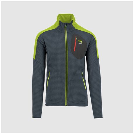 Puez Dark Slate Lime Green Ανδρική Ζακέτα Fleece Karpos