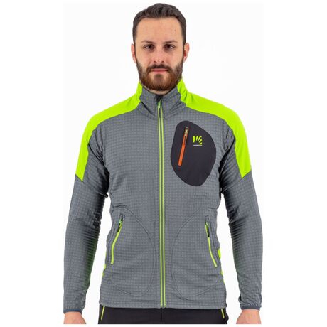 Puez Dark Slate Lime Green Ανδρική Ζακέτα Fleece Karpos