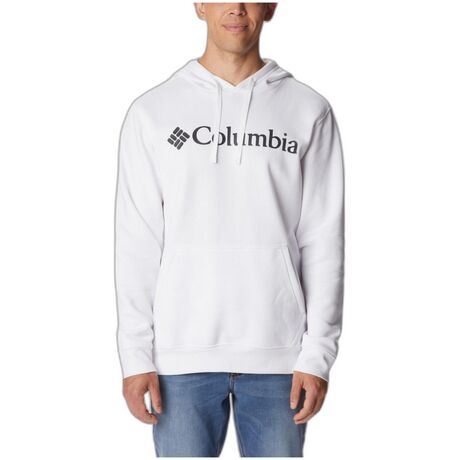 Trek Hoodie White Branded Logo Ανδρικό Φούτερ Columbia