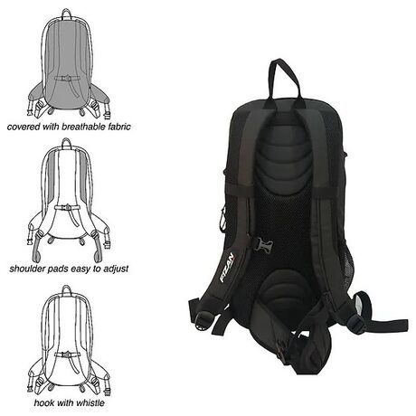 Active Back Pack 20lt Black Σακίδιο Πλάτης 20lt Μαύρο Fizan