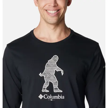 CSC M Seasonal Logo LS Tee Black/Sasquatch Graphic Ανδρικό T-Shirt Columbia