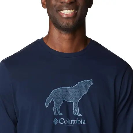 CSC M Seasonal Logo LS Tee Collegiate Navy/Howler Graphic Ανδρικό T-Shirt Columbia