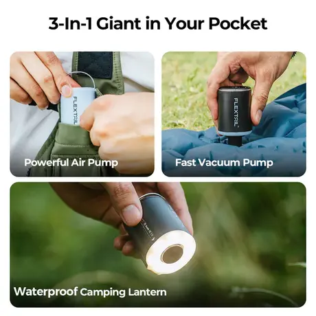 Τρόμπα Επαναφορτιζόμενη TINY PUMP 2X 3in1 White Flextail
