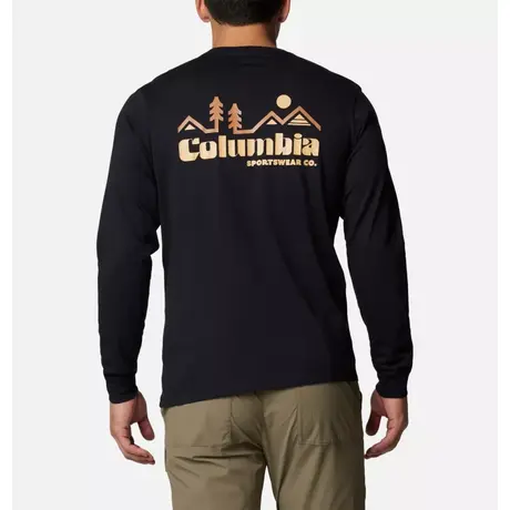 T-Shirt Columbia Ανδρικό Μακρυμάνικο CSC&trade; Seasonal Logo LS Tee Black/Peaked Badge