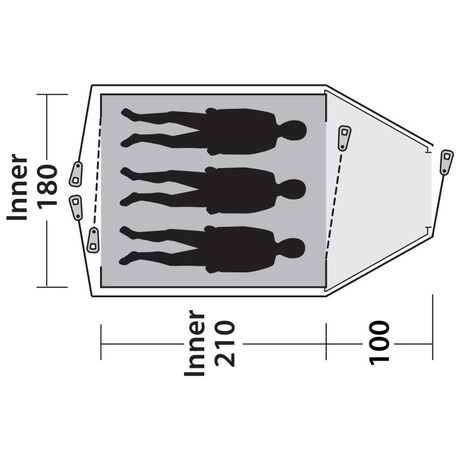 Σκηνή 3 Ατόμων Outwell Tent Cloud 3 Green