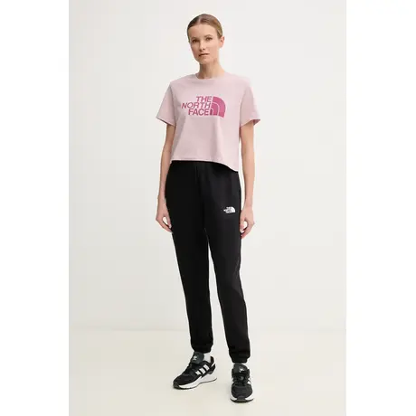 Κοντομάνικο The North Face Γυναικείο Easy Relaxed Cropped Tee Metal Pink/Cyber Berry