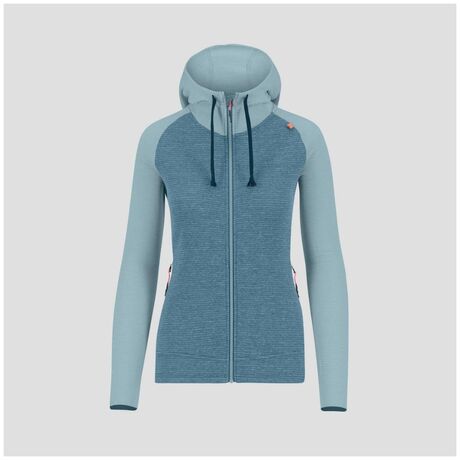 Ζακέτα Fleece Karpos Γυναικεία Camoscio FZ Thyme/Aqua Sky
