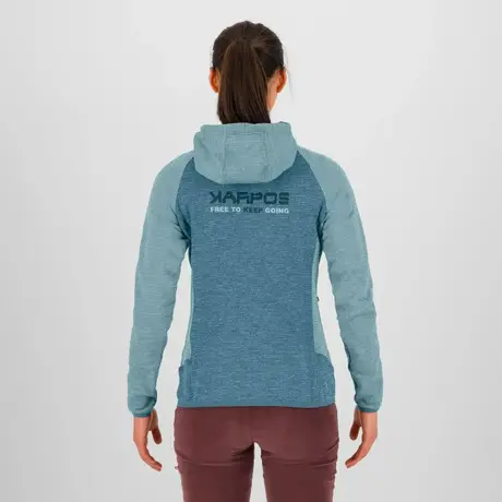 Ζακέτα Fleece Karpos Γυναικεία Camoscio FZ Thyme/Aqua Sky