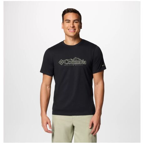 Κοντομάνικο Columbia Ανδρικό CSC™ Seasonal Logo Tee Stone Black/Branded Peaks