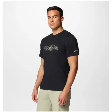 Κοντομάνικο Columbia Ανδρικό CSC™ Seasonal Logo Tee Stone Black/Branded Peaks