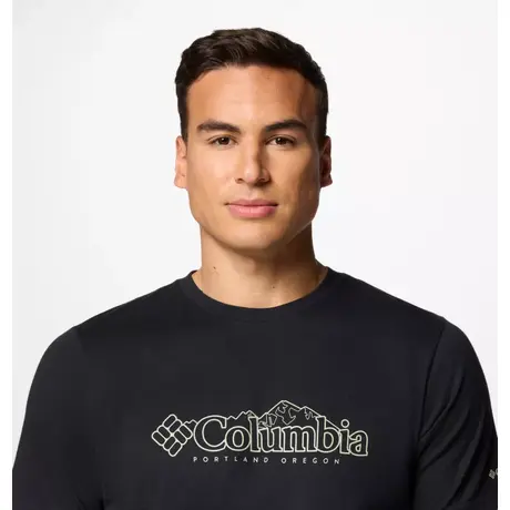 Κοντομάνικο Columbia Ανδρικό CSC™ Seasonal Logo Tee Stone Black/Branded Peaks