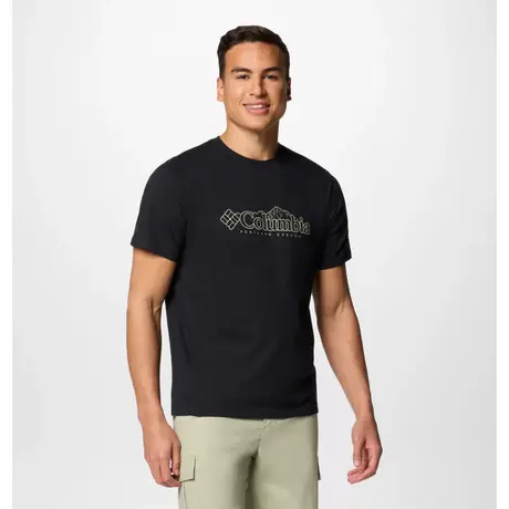 Κοντομάνικο Columbia Ανδρικό CSC™ Seasonal Logo Tee Stone Black/Branded Peaks