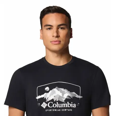 Κοντομάνικο Columbia Ανδρικό Path Lake™ Graphic Tee II Black/Brush With Nature