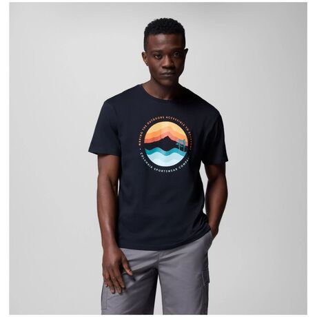Κοντομάνικο Columbia Ανδρικό Path Lake&trade; Graphic Tee II Black/Circular Linescape