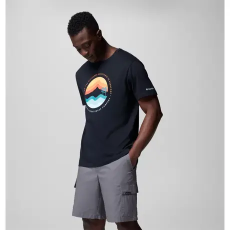Κοντομάνικο Columbia Ανδρικό Path Lake&trade; Graphic Tee II Black/Circular Linescape