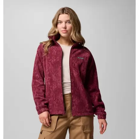 Ζακέτα Fleece Columbia Γυναικεία Benton Springs Printed Rich Wine Flowfalls
