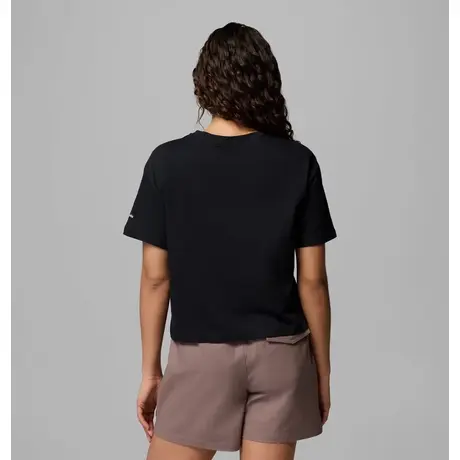 Columbia Rolling Bend™ T-Shirt Black/Gem Focused – Γυναικείο Crop Top με Τύπωμα