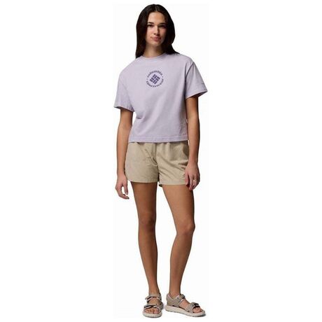Columbia Rolling Bend™ T-Shirt Lavender Pearl/Gem Focused – Γυναικείο Crop Top με Τύπωμα