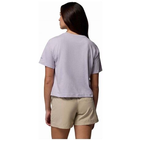 Columbia Rolling Bend™ T-Shirt Lavender Pearl/Gem Focused – Γυναικείο Crop Top με Τύπωμα