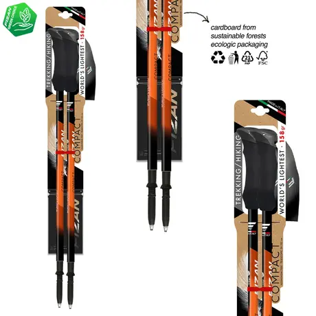 Fizan Compact Τηλεσκοπικά Μπατόν Πεζοπορίας Orange