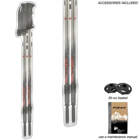 Fizan Explorer Τηλεσκοπικά Μπατόν Πεζοπορίας Beige/Red