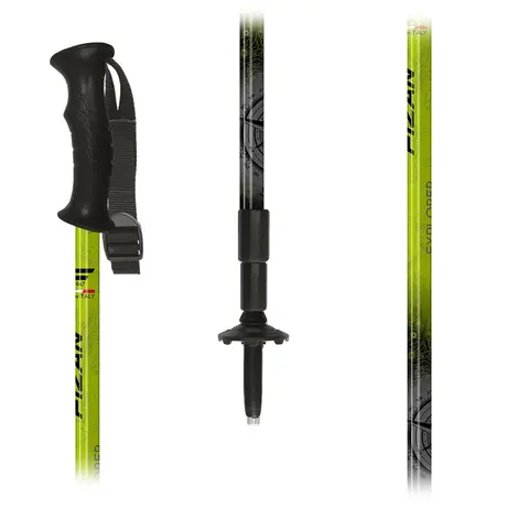Fizan Explorer Τηλεσκοπικά Μπατόν Πεζοπορίας Lime/Grey
