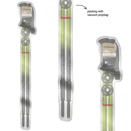 Fizan Explorer Τηλεσκοπικά Μπατόν Πεζοπορίας Lime/Grey