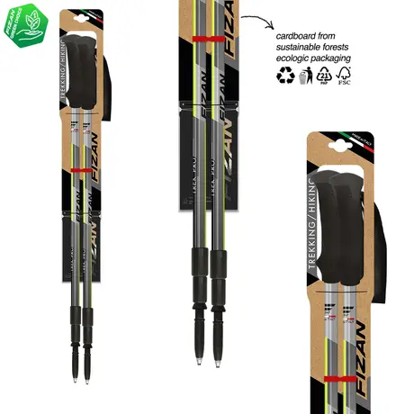 Fizan Trek Pro Τηλεσκοπικά Μπατόν Πεζοπορίας Grey/Yellow