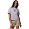 Columbia Rolling Bend™ T-Shirt Lavender Pearl/Gem Focused – Γυναικείο Crop Top με Τύπωμα